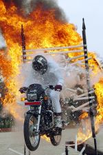Bike Stunt In Fire Circle 